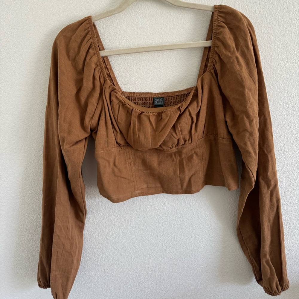 Wild Fable Brown Long Sleeve Women's Top